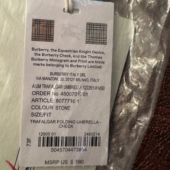 BURBERRY TRAFALGAR FOLDING UMBRELLA - Picture 3 of 4